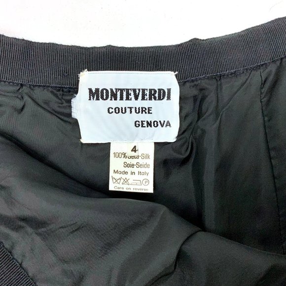 Vintage Monteverdi Couture Genova Luxury Silk Black & White Suit Sz 4 -2 - Picture 11 of 16